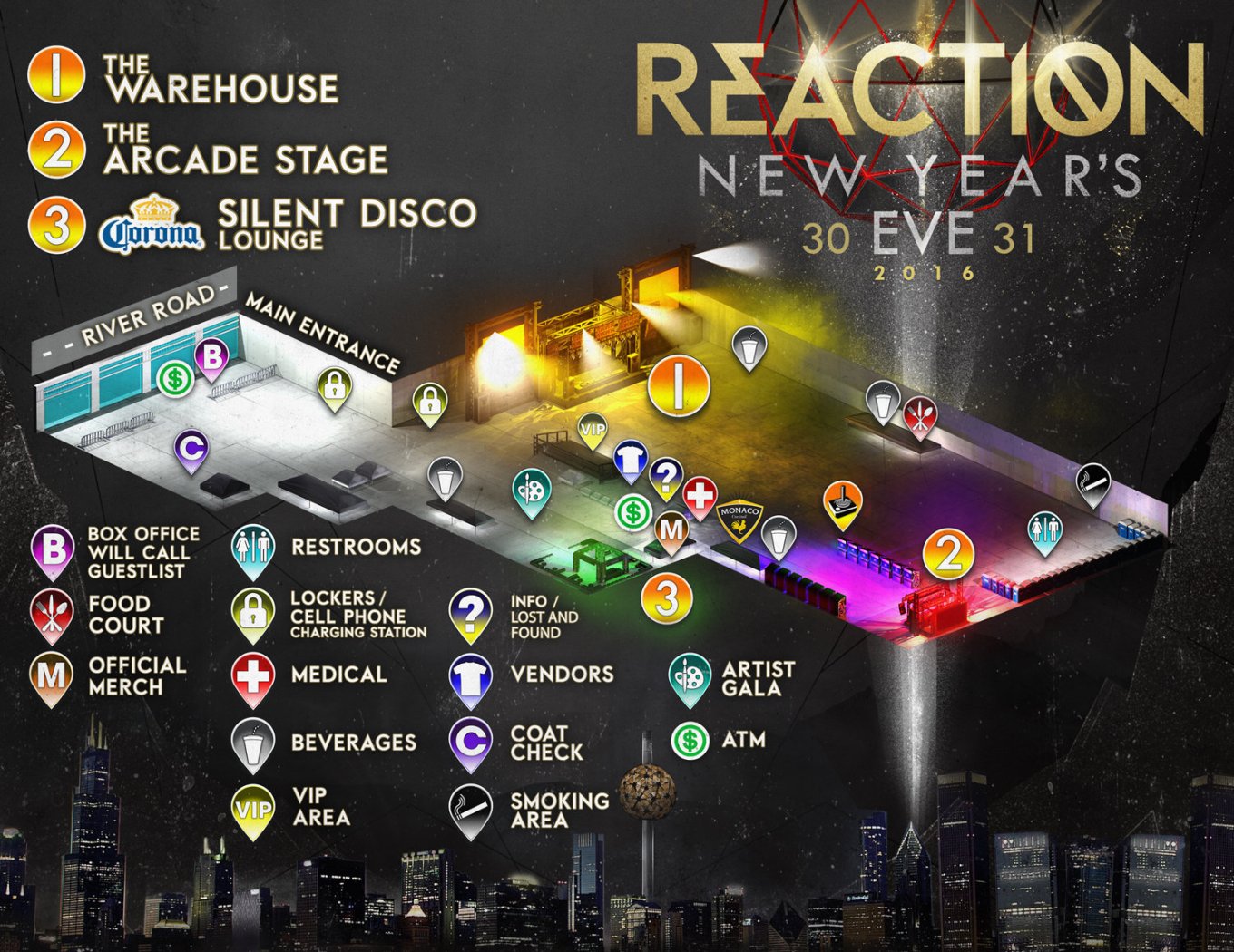 Reaction NYE 2016 Map